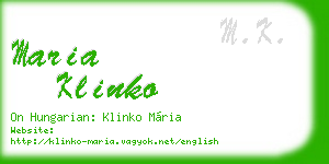 maria klinko business card