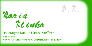 maria klinko business card